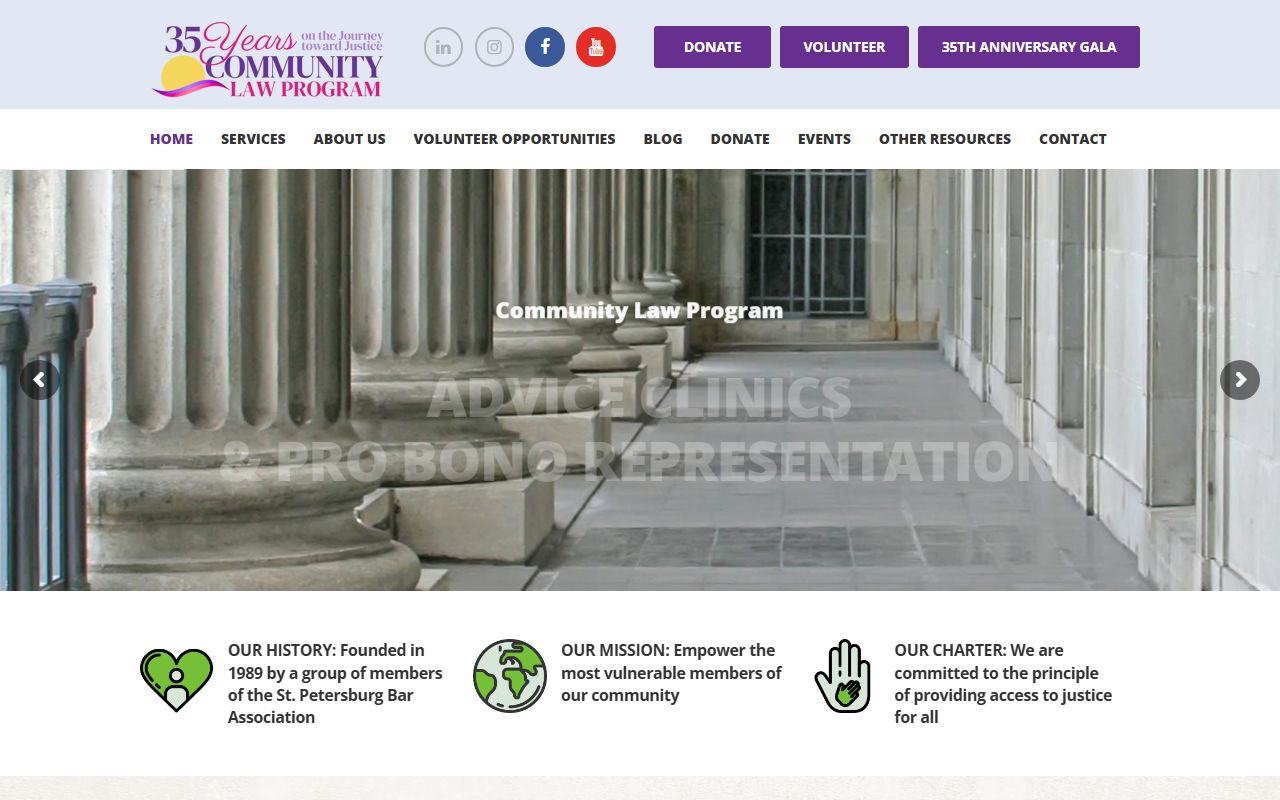 Community Law Program page for Pinellas County court records and legal aid services
