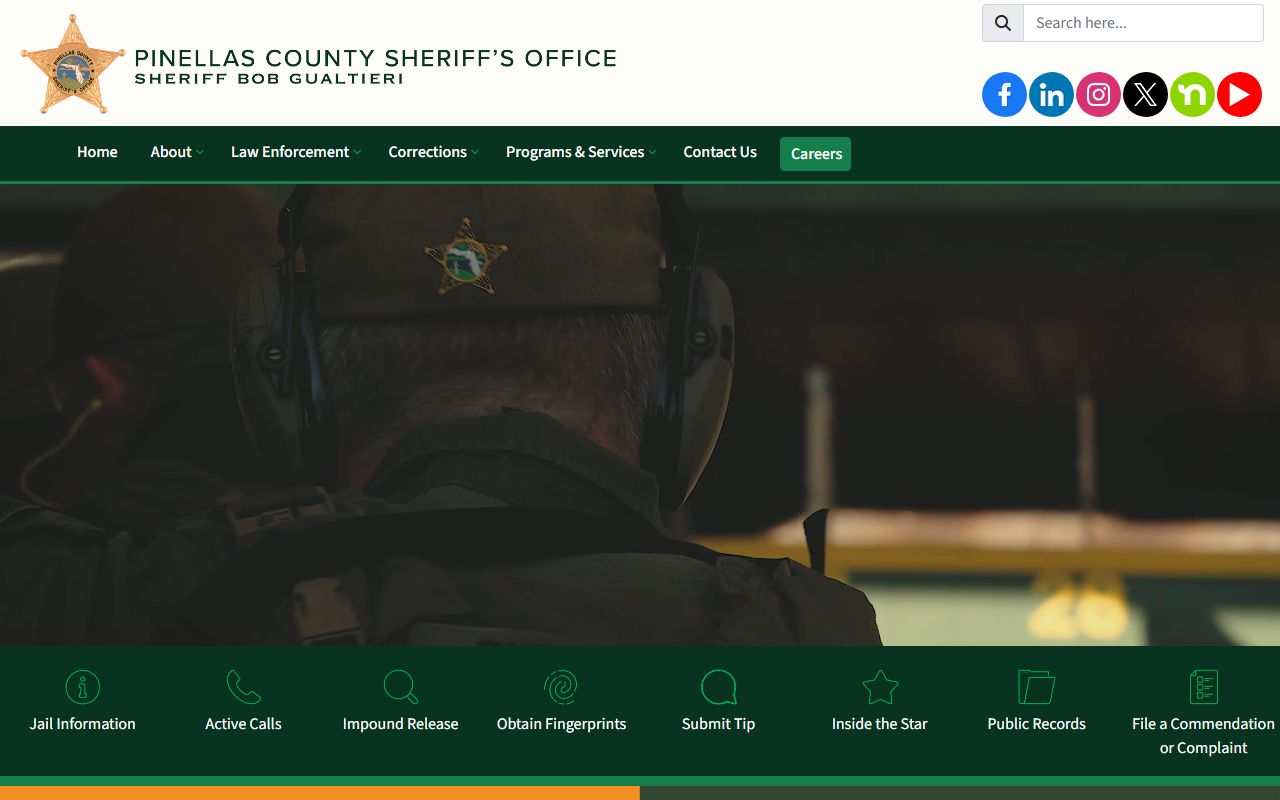 Pinellas County Sheriff's Office homepage court records